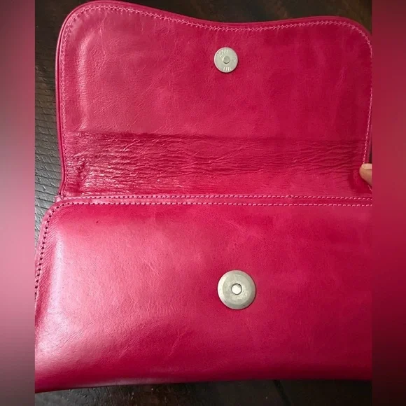 Geometric Pattern Women's Clutch with Pink Trim - Picture 4 of 9